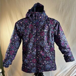 Columbia Interchange Girls Jacket Medium 10/12 Snowflake Print 3-in-1 Coat
